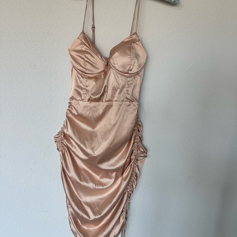 Silky Ruched Satin Dress